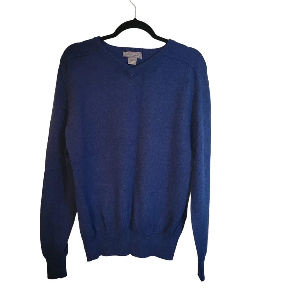 Daniel Cremieux Signature 100% Cashmere Sweater in Royal Blue, Size Medium - Picture 4 of 6